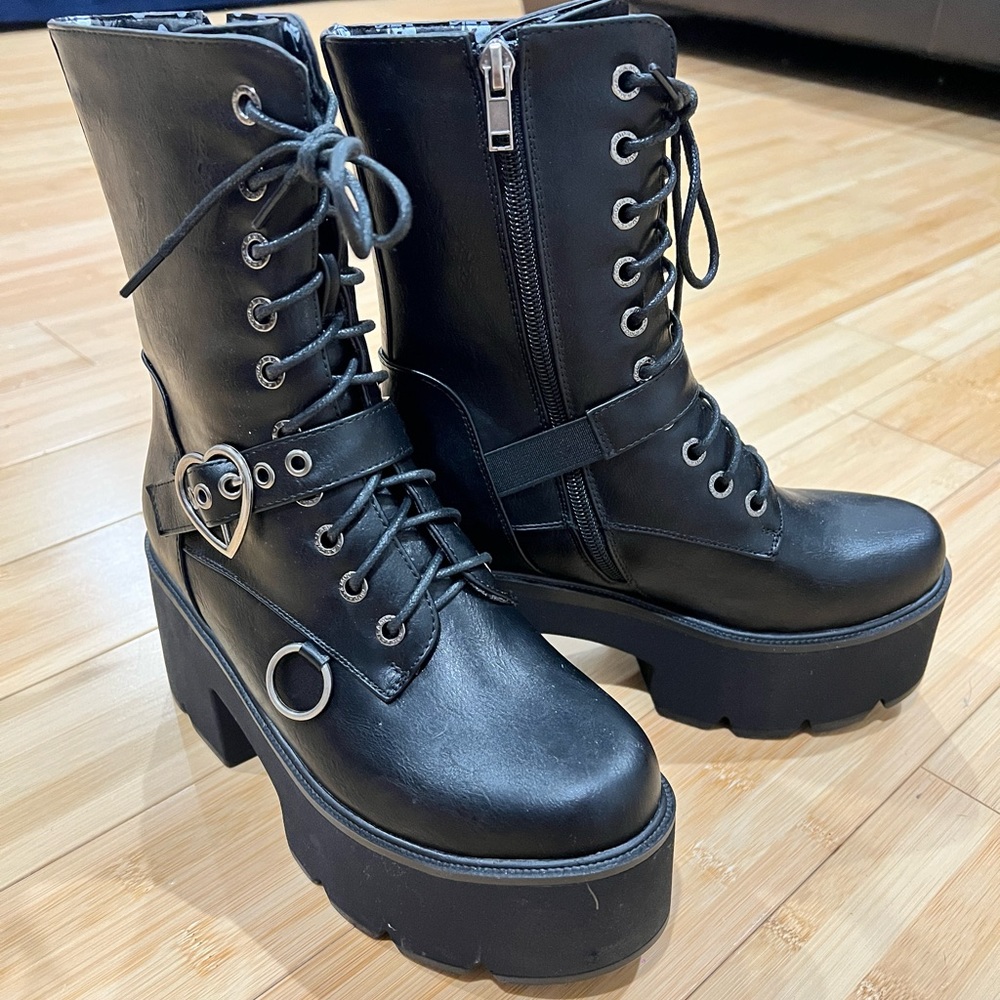 Dolls Kill Heartless Chunky Platform Boots